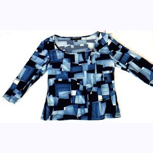 Briggs New York Blue/black abstract top